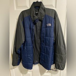 Men’s north face blue and grey jacket size large